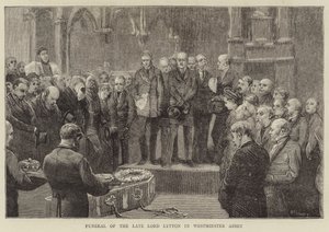 Funeral do falecido Lorde Lytton na Abadia de Westminster